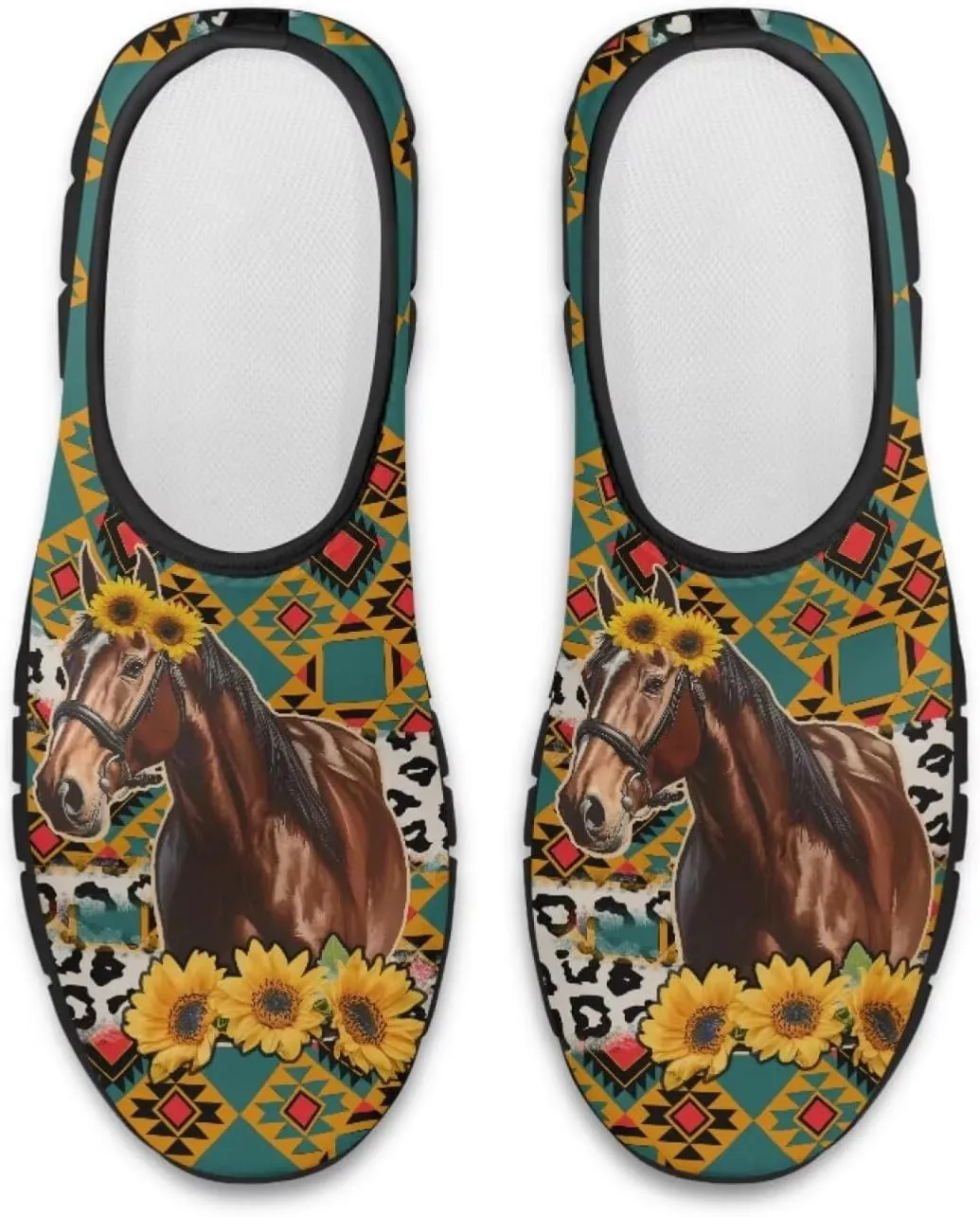 3D Horse Printed Men’s Slip On Loafers Trendy Art Painted Leisure Dressy Sneakers Flat Lightweight Walking Shoes