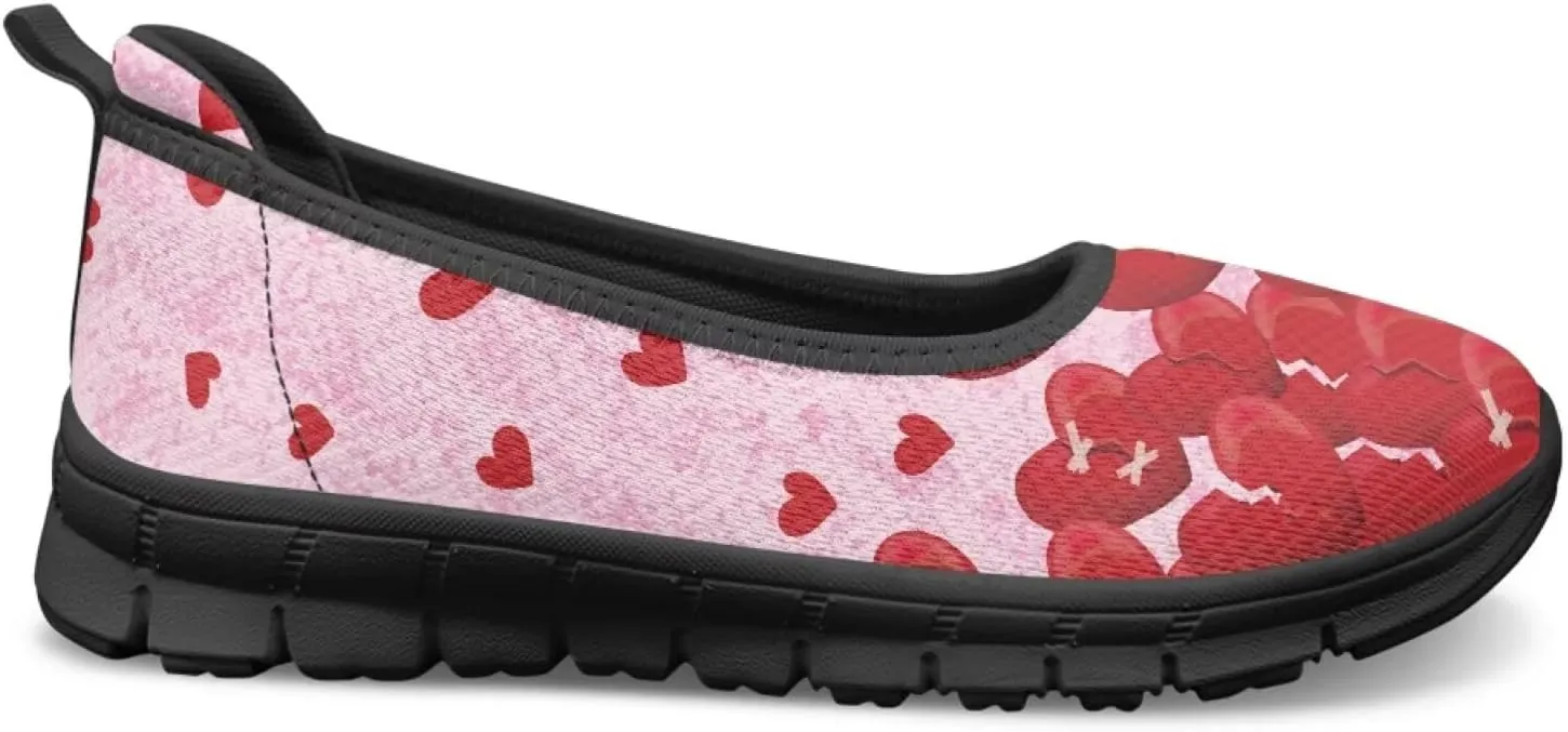 Binienty Casual Shoes for Women Mesh Kint Breathable Loafers Trendy Slip On Walking Sneakers Round Toe Flats for Travel