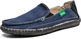 CASMAG Men's Casual Cloth Shoes Canvas Slip on Loafers Leisure Vintage Flat Boat Shoes