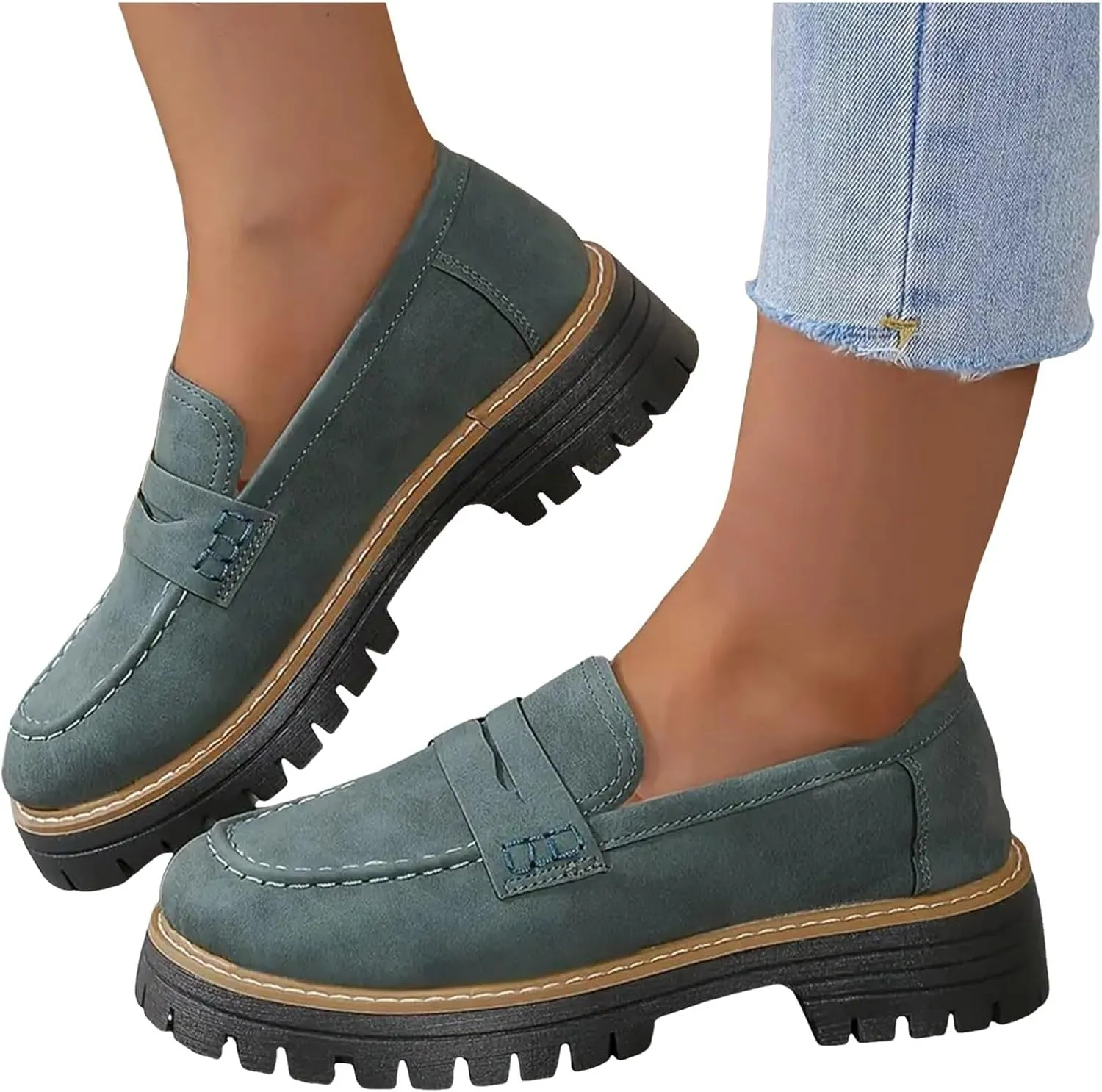 Dheva-C Orthoture-Orthopedic Loafers Shoes for Women Comfort Orthopedic Shoes Womens Round Toe Platform Walking Shoes,