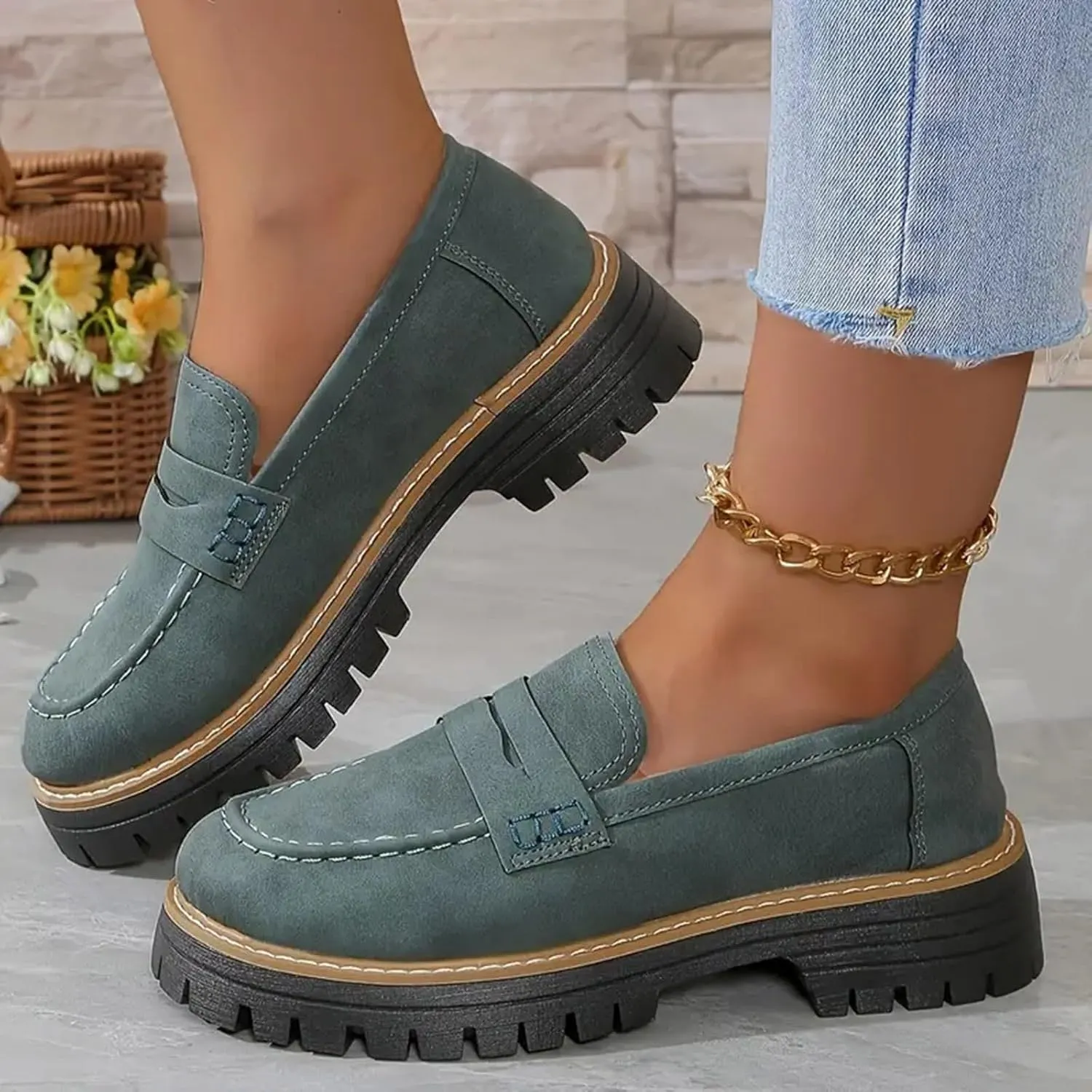 Dheva-C Orthoture-Orthopedic Loafers Shoes for Women Comfort Orthopedic Shoes Womens Round Toe Platform Walking Shoes,