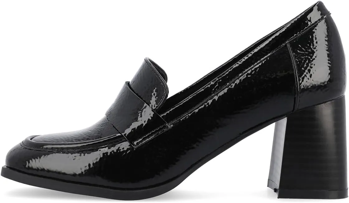 FOWT Women Square Toe Chunky Mid Heel Pumps Slip On Ladies Trendy Casual Daily Loafers Size 4-16 US