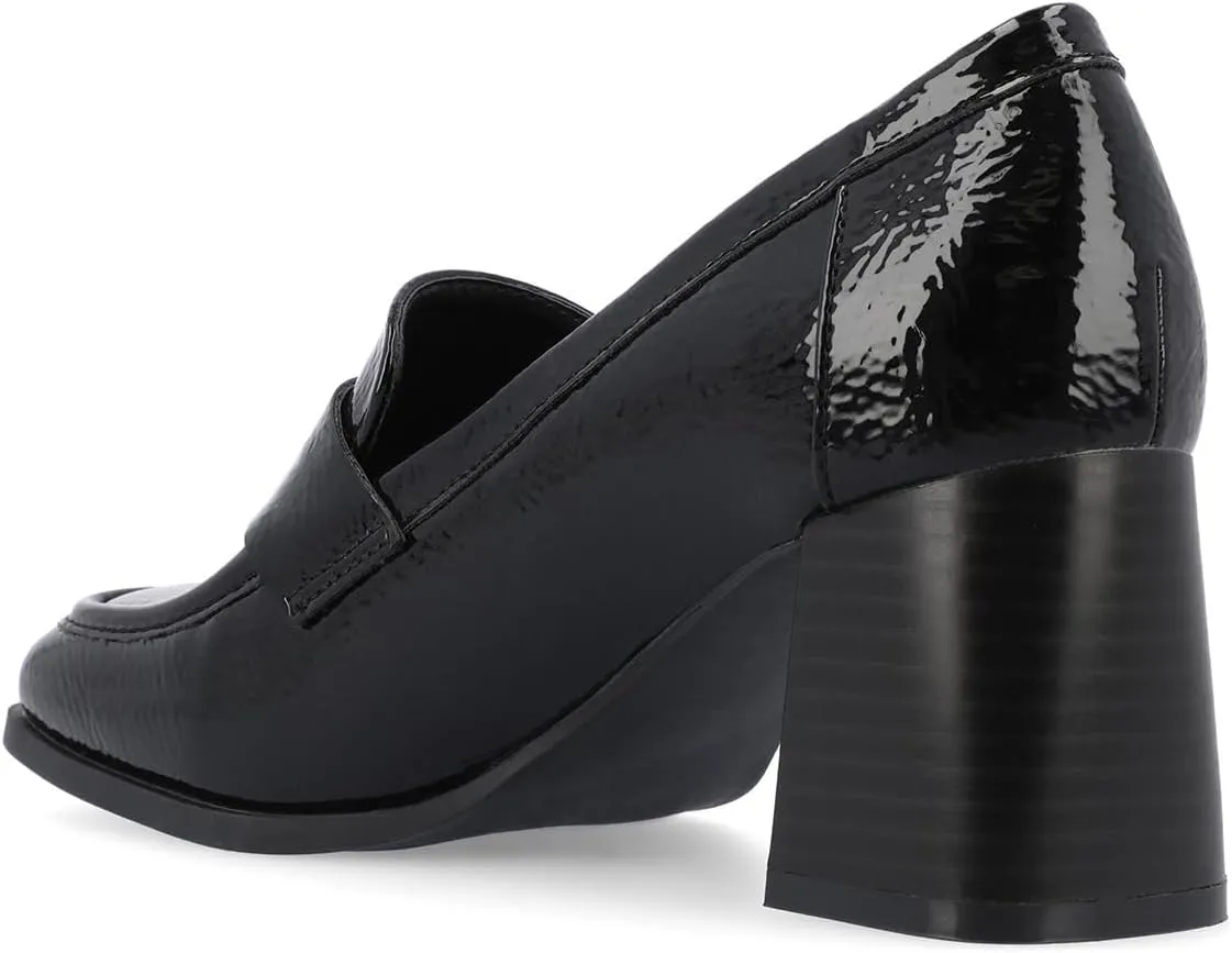 FOWT Women Square Toe Chunky Mid Heel Pumps Slip On Ladies Trendy Casual Daily Loafers Size 4-16 US