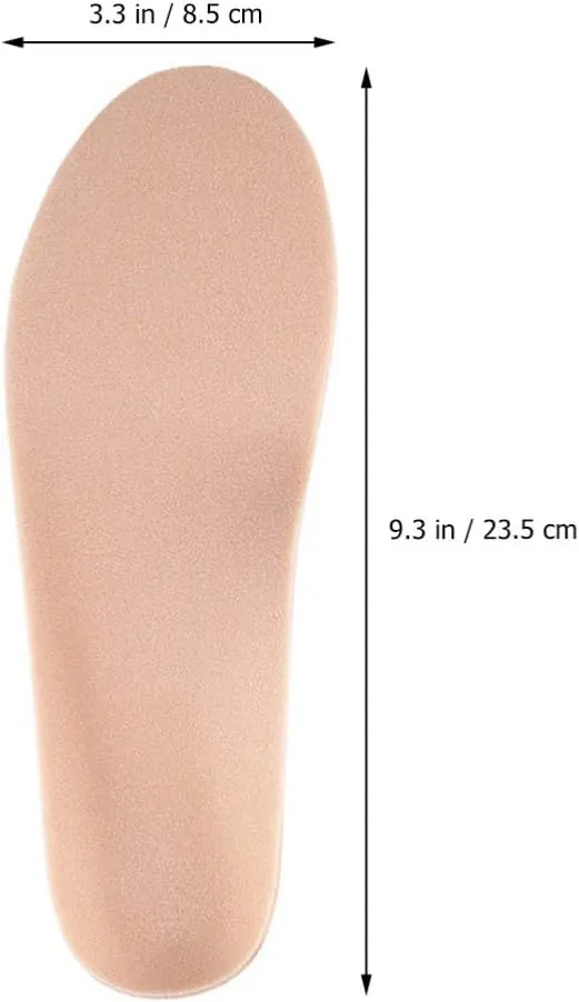 Healifty Plantar Insoles Memory Foam High Arch Support Anti Shoes Cushion for Women Men Sports Shoe Insert Absorption 1 Pair Apricot 30X10X0. 5cm Running Orthotic Insoles