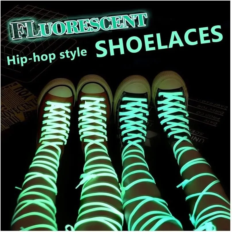 Luminous Shoelaces Flat Sneakers Canvas Shoe Laces Glow in The Dark Night Fluorescent Shoelace Hiking Non Slip (Color : Pink, Size : 100CM)