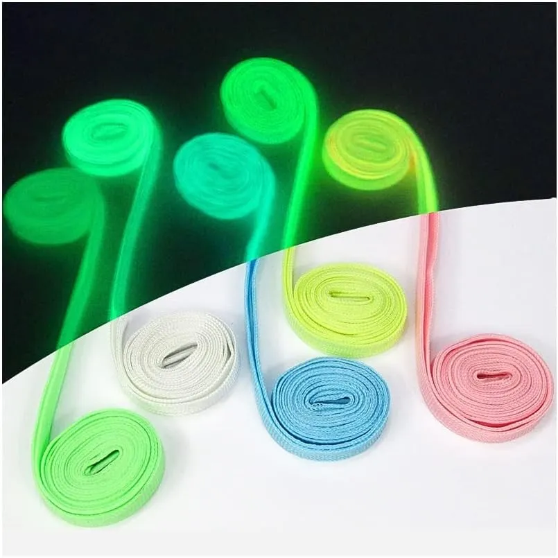 Luminous Shoelaces Flat Sneakers Canvas Shoe Laces Glow in The Dark Night Fluorescent Shoelace Hiking Non Slip (Color : Pink, Size : 100CM)