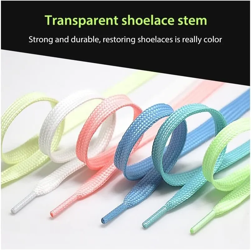 Luminous Shoelaces Flat Sneakers Canvas Shoe Laces Glow in The Dark Night Fluorescent Shoelace Hiking Non Slip (Color : Pink, Size : 100CM)