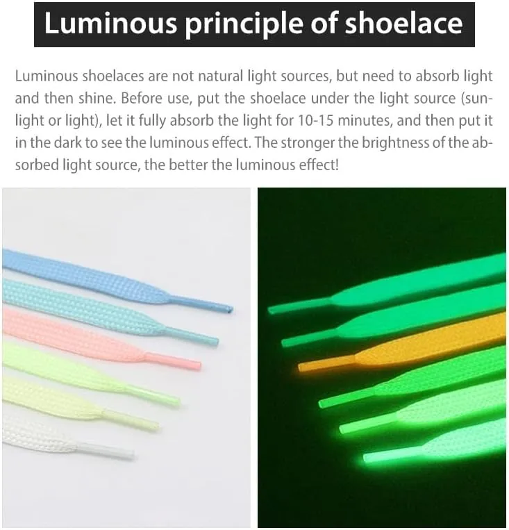 Luminous Shoelaces Flat Sneakers Canvas Shoe Laces Glow in The Dark Night Fluorescent Shoelace Hiking Non Slip (Color : Pink, Size : 100CM)