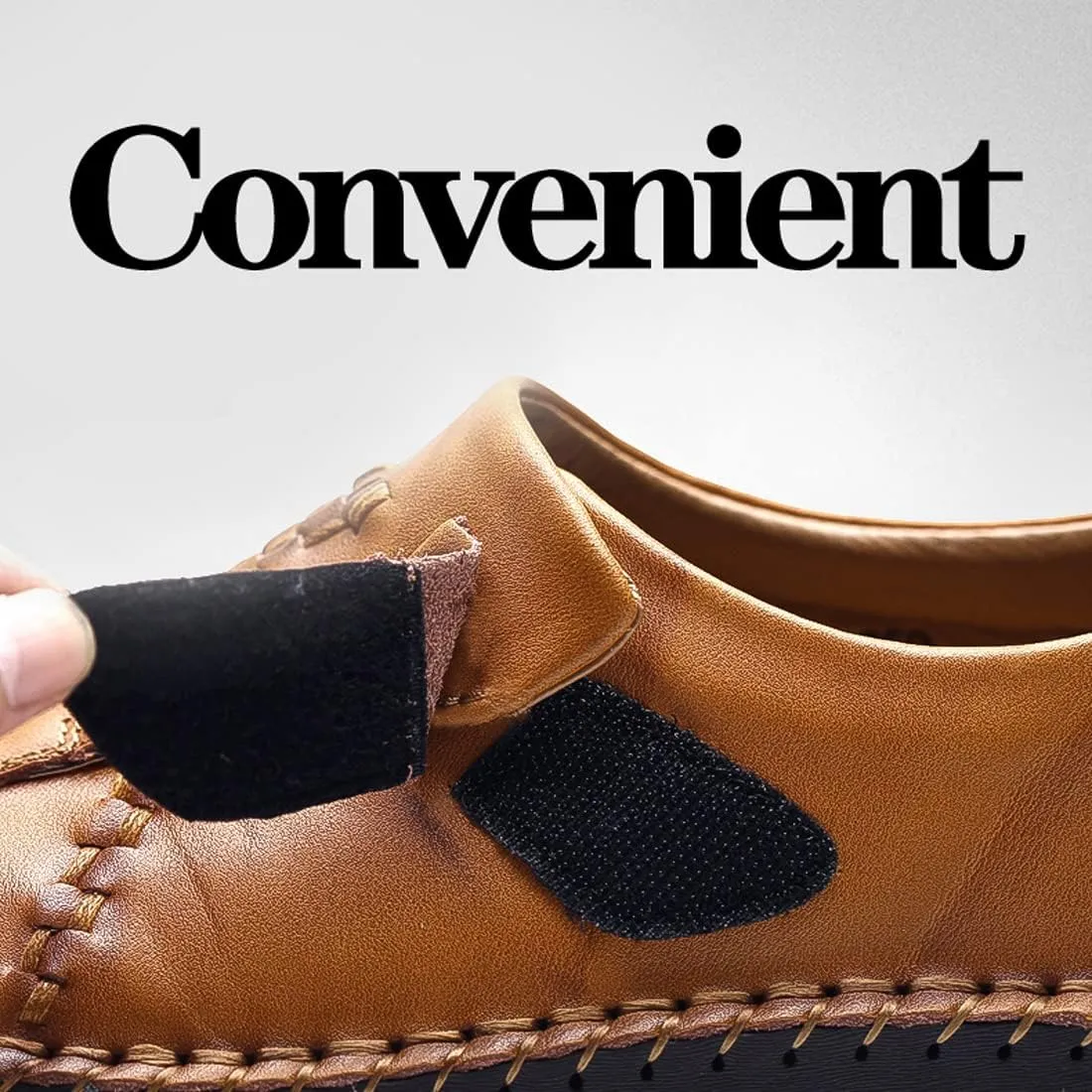 Men's Buckle Leather Casual Loafers Adjust Vintage Driving Business Brogue Men Comfort Sport Walking Moccasin