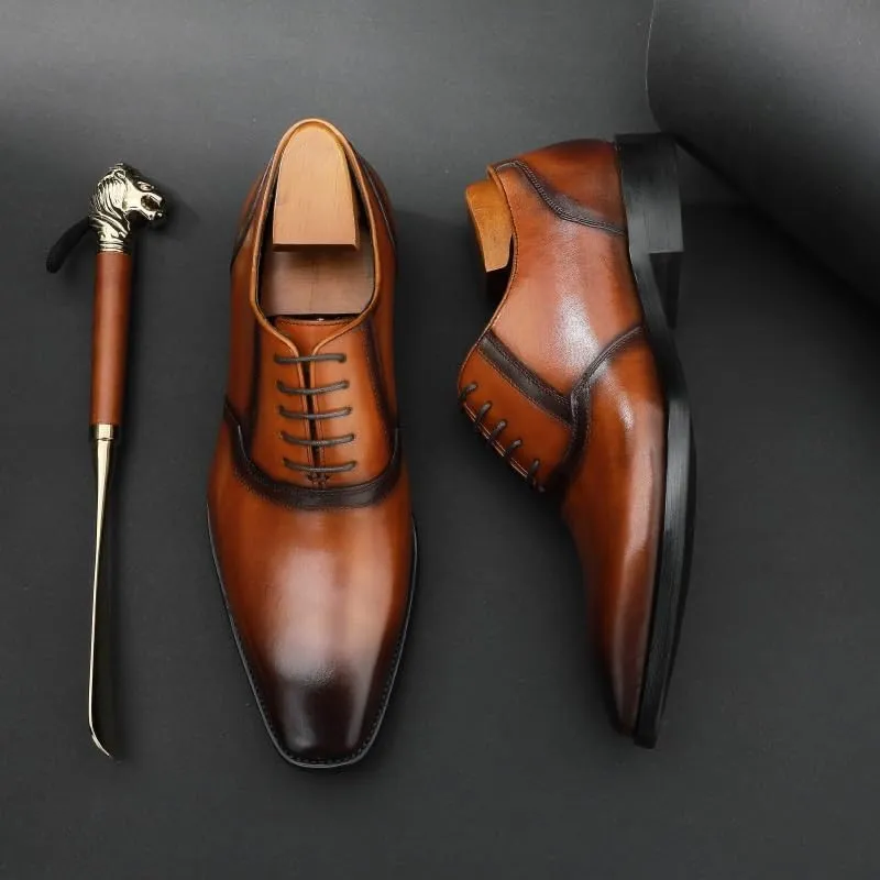 Men's Business Formal Derby Sneakers - Slip On Leather Dress Shoes for Casual and Professional Wear