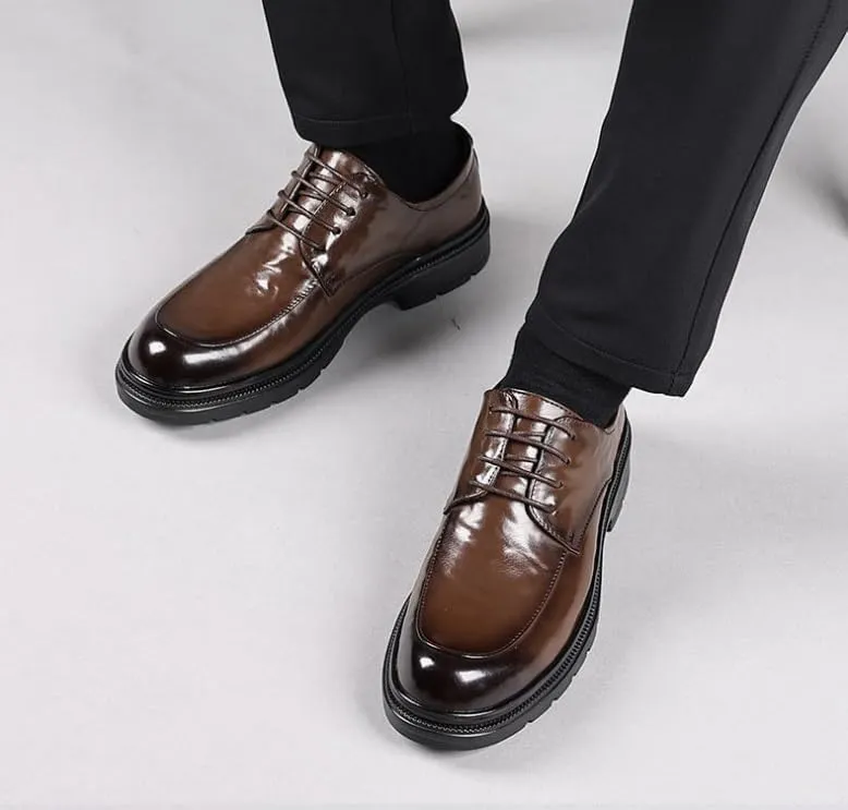 Men's Derby Shoes Mens Comfortable Formal Business Oxfords Premium Leather Dress Shoes for All-Day Office