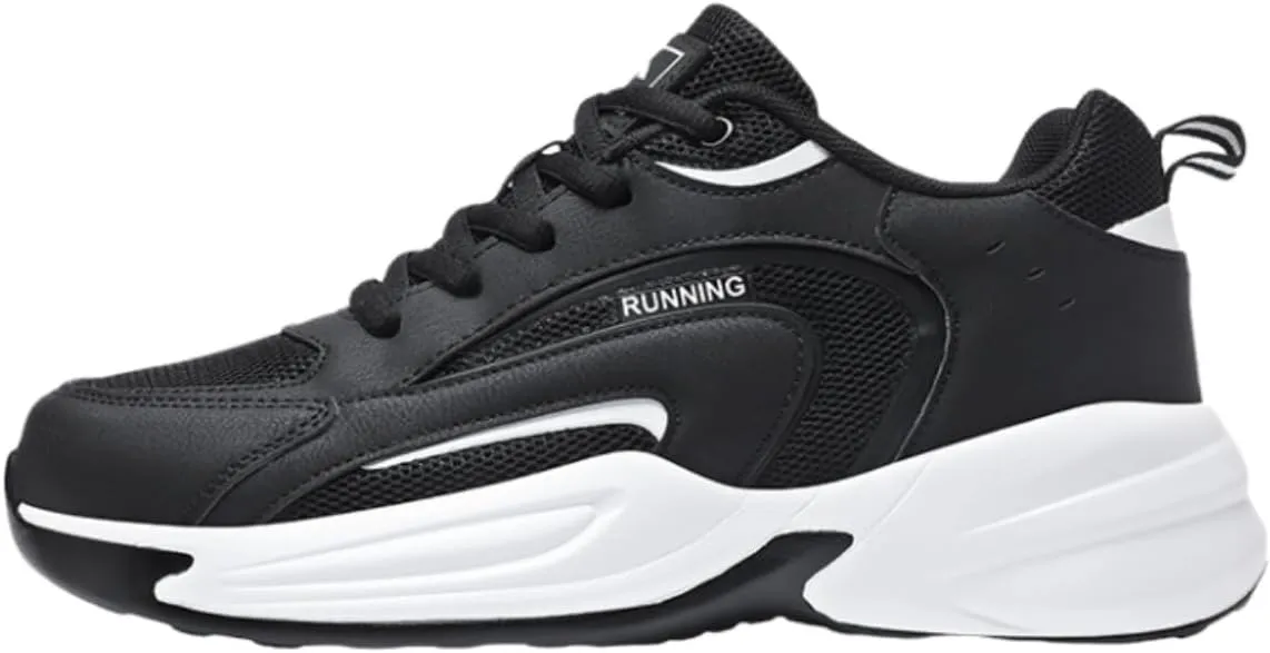 Men's Fashion Breathable Mesh Lace Up Sneakers Casual Trendy Round Toe Non Slip Outdoor Running Training Walking Shoes