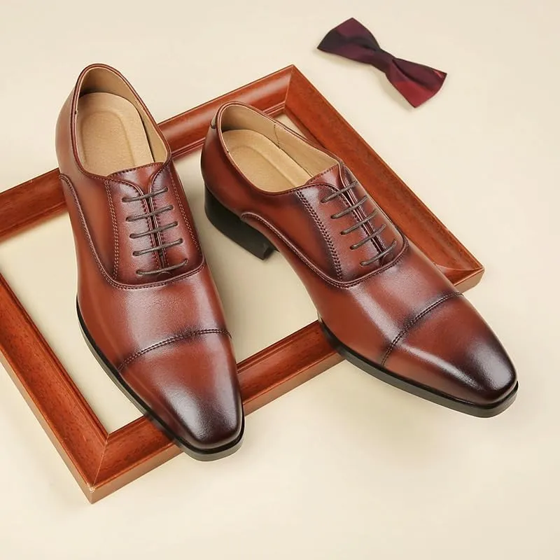 Men's Faux Patent Leather Wingtip Derby Loafers - Stylish Business Dress Shoes for Tuxedo & Formal Events