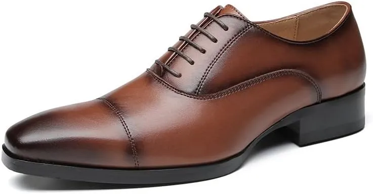 Men's Faux Patent Leather Wingtip Derby Loafers - Stylish Business Dress Shoes for Tuxedo & Formal Events