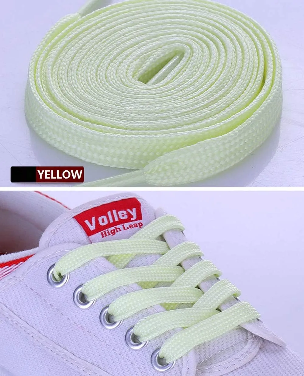 Santimon Luminous Flat Shoelaces Glow in The Dark Colorful Fluorescent Light Up Sport Adults Kids Party Birthday Gift