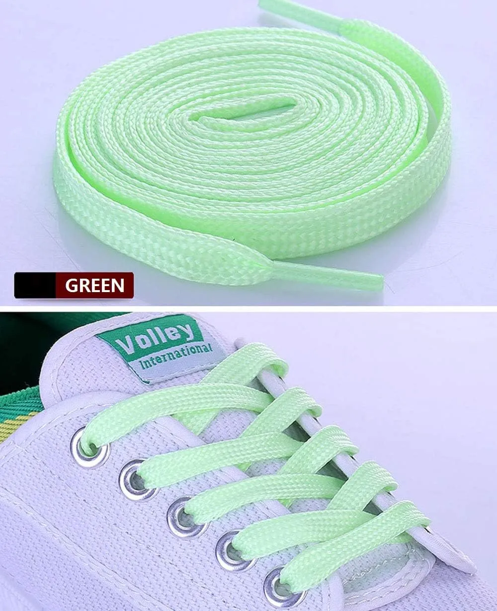 Santimon Luminous Flat Shoelaces Glow in The Dark Colorful Fluorescent Light Up Sport Adults Kids Party Birthday Gift