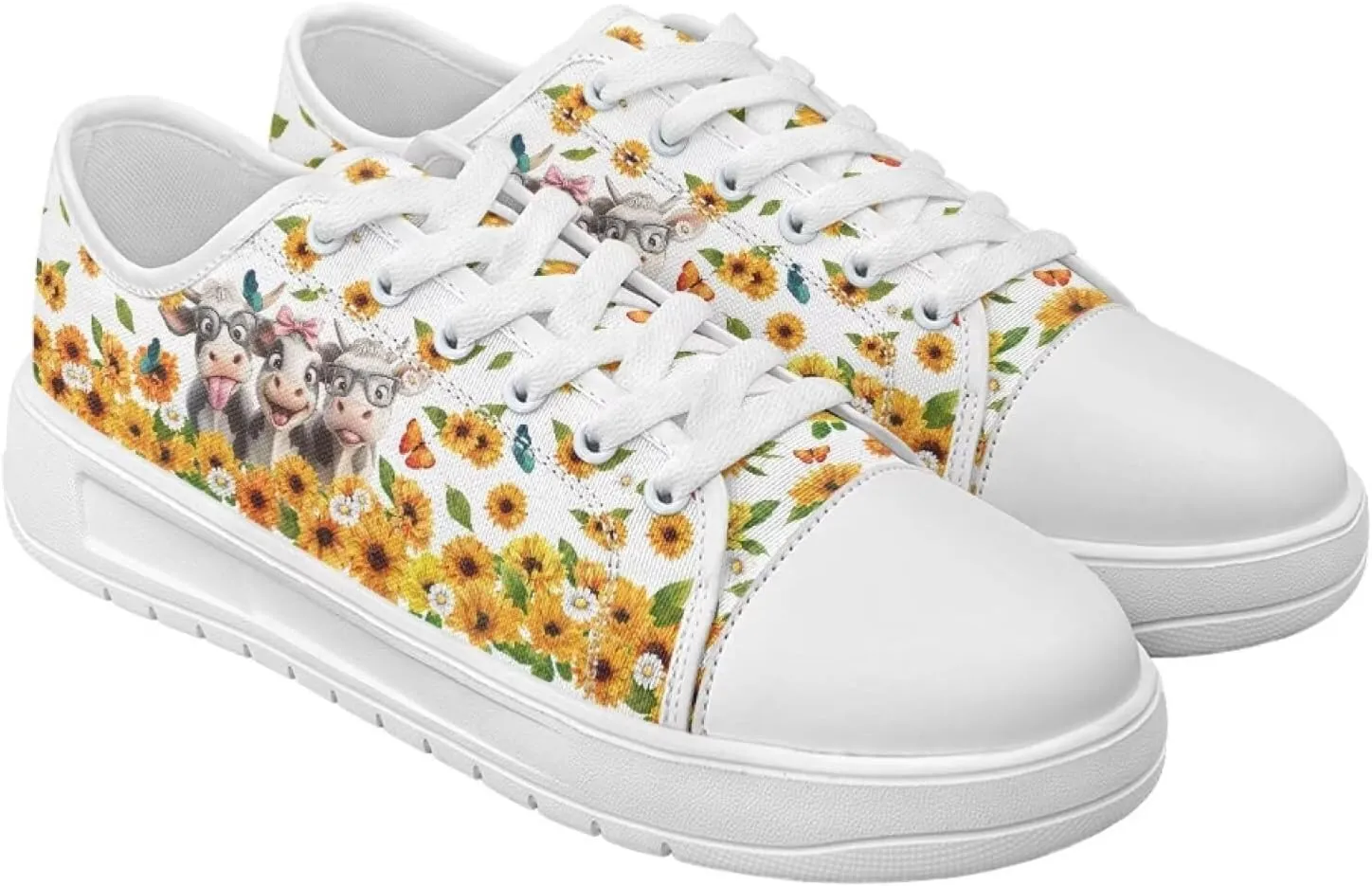 Women's Floral Print Canvas Sneaker Fashion Jogging Trendy Footwear Comfortable Slip On Sneakers Casual Walking Shoes