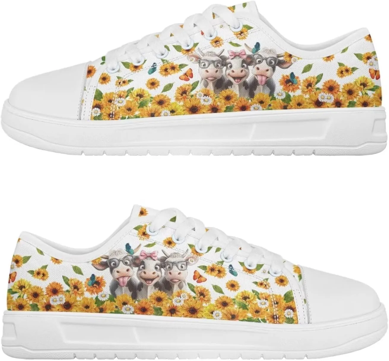 Women's Floral Print Canvas Sneaker Fashion Jogging Trendy Footwear Comfortable Slip On Sneakers Casual Walking Shoes