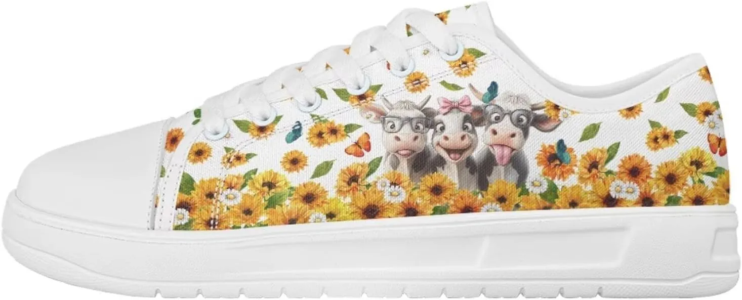 Women's Floral Print Canvas Sneaker Fashion Jogging Trendy Footwear Comfortable Slip On Sneakers Casual Walking Shoes
