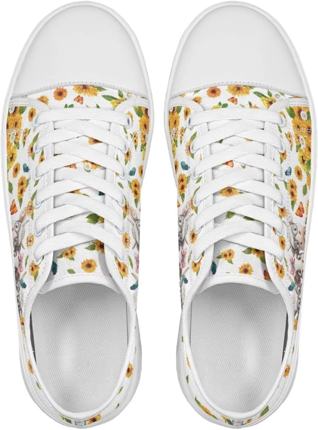 Women's Floral Print Canvas Sneaker Fashion Jogging Trendy Footwear Comfortable Slip On Sneakers Casual Walking Shoes