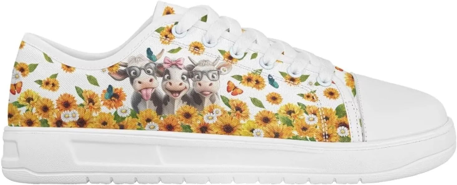 Women's Floral Print Canvas Sneaker Fashion Jogging Trendy Footwear Comfortable Slip On Sneakers Casual Walking Shoes