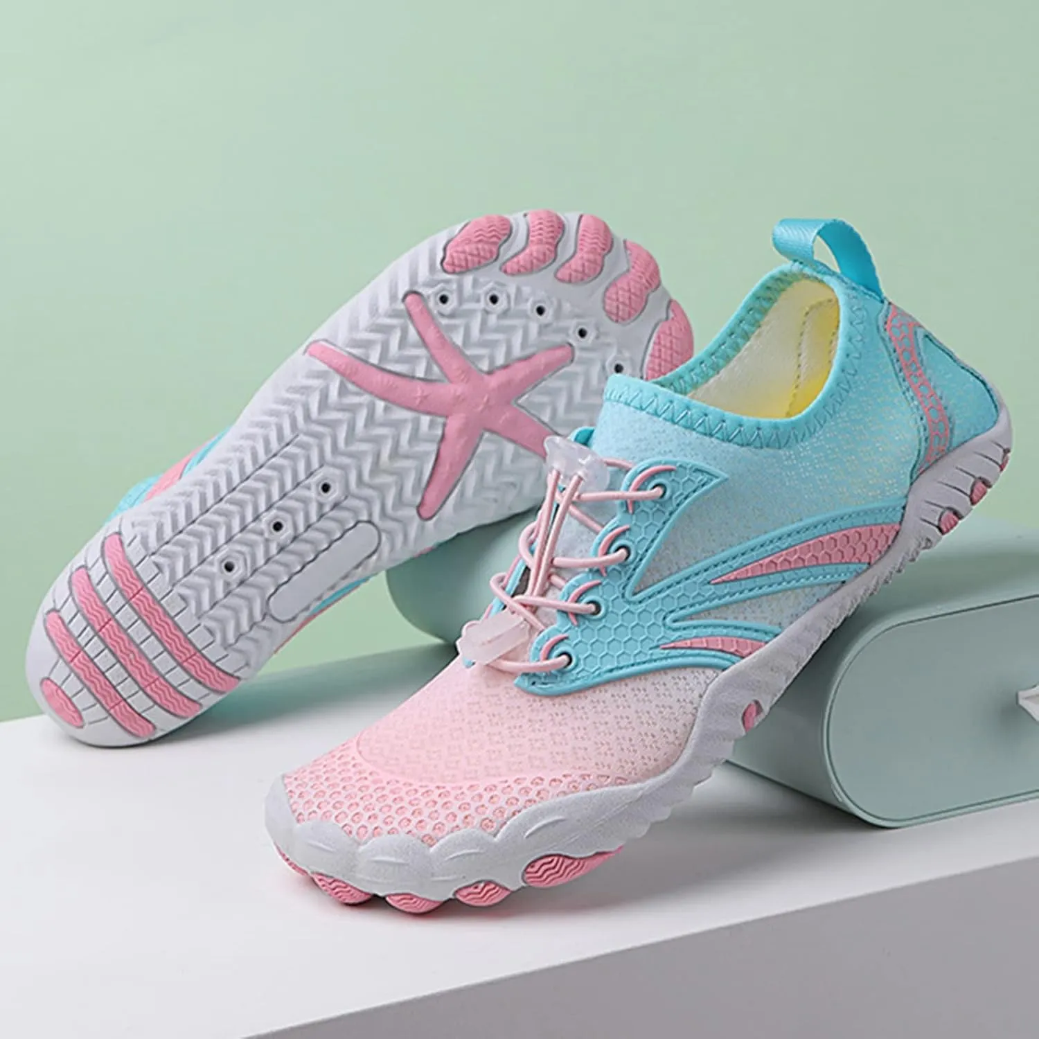 Womens Water Shoes,Quick-Dry Lightweight Breathable Aqua Beach Swim Shoes Men,Summer Comfy Slip Resistant Pool Surf Barefoot Shoes,Unisex,for Swimming Diving Kayaking Yoga