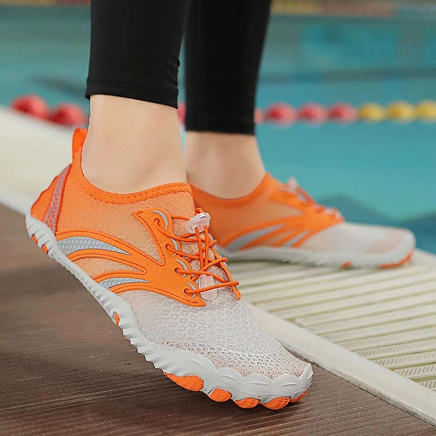 Womens Water Shoes,Quick-Dry Lightweight Breathable Aqua Beach Swim Shoes Men,Summer Comfy Slip Resistant Pool Surf Barefoot Shoes,Unisex,for Swimming Diving Kayaking Yoga